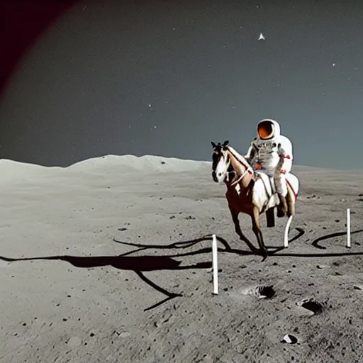 Image similar to astronaut on a horse on the moon