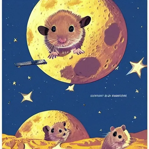 Image similar to hamsters on the moon