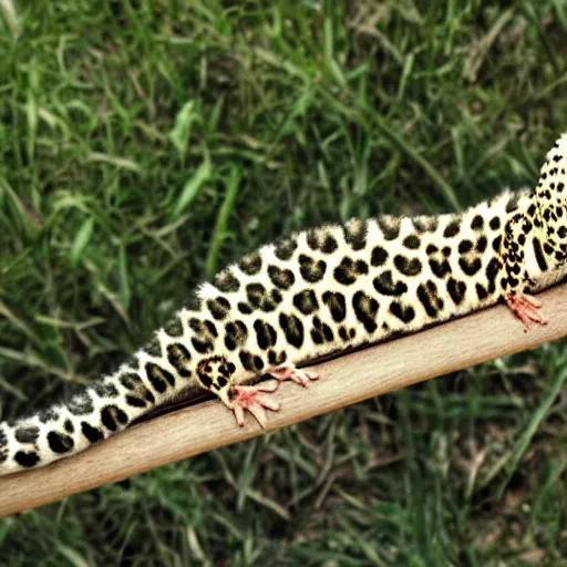 Prompt: a leopard gecko furry