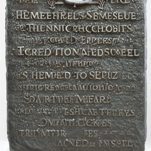 Prompt: the Original Esmerald Tablet by Hermes Trimegistus