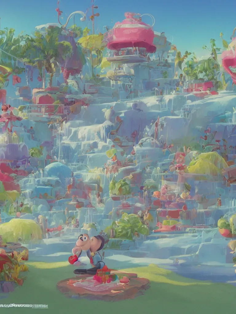 Image similar to shaved ice by disney concept artists, blunt borders, rule of thirds