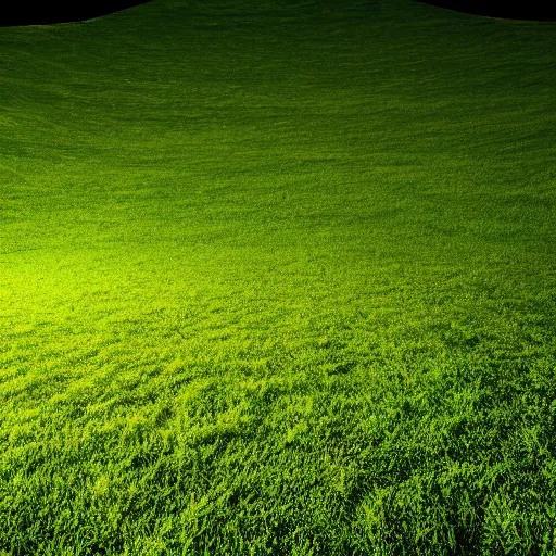 Prompt: extreme wide shot photo!! of a green empty steep grass hill with no trees, flash photography, strange unnatural lighting, flash photography, uncanny, colored photograph