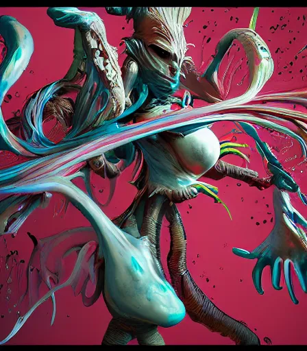 Image similar to Tim Burtons style final fantasy by Alex Pardee and Nekro and Petros Afshar, and James McDermott,unstirred paint, vivid color, cgsociety 4K