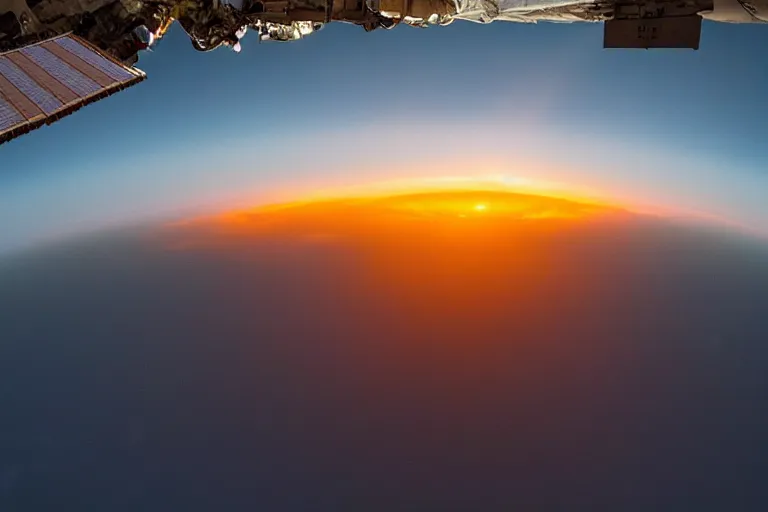 Image similar to photo of earth sunset from the international space station