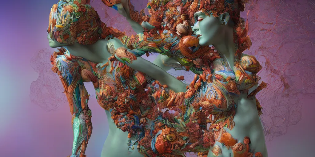 Image similar to dreamscape, female, don qwek, vivid colors, anatomical, highly detailed sculpture, intricate detailed, ommatidia, 8 k, cinematic atmosphere, post - processing