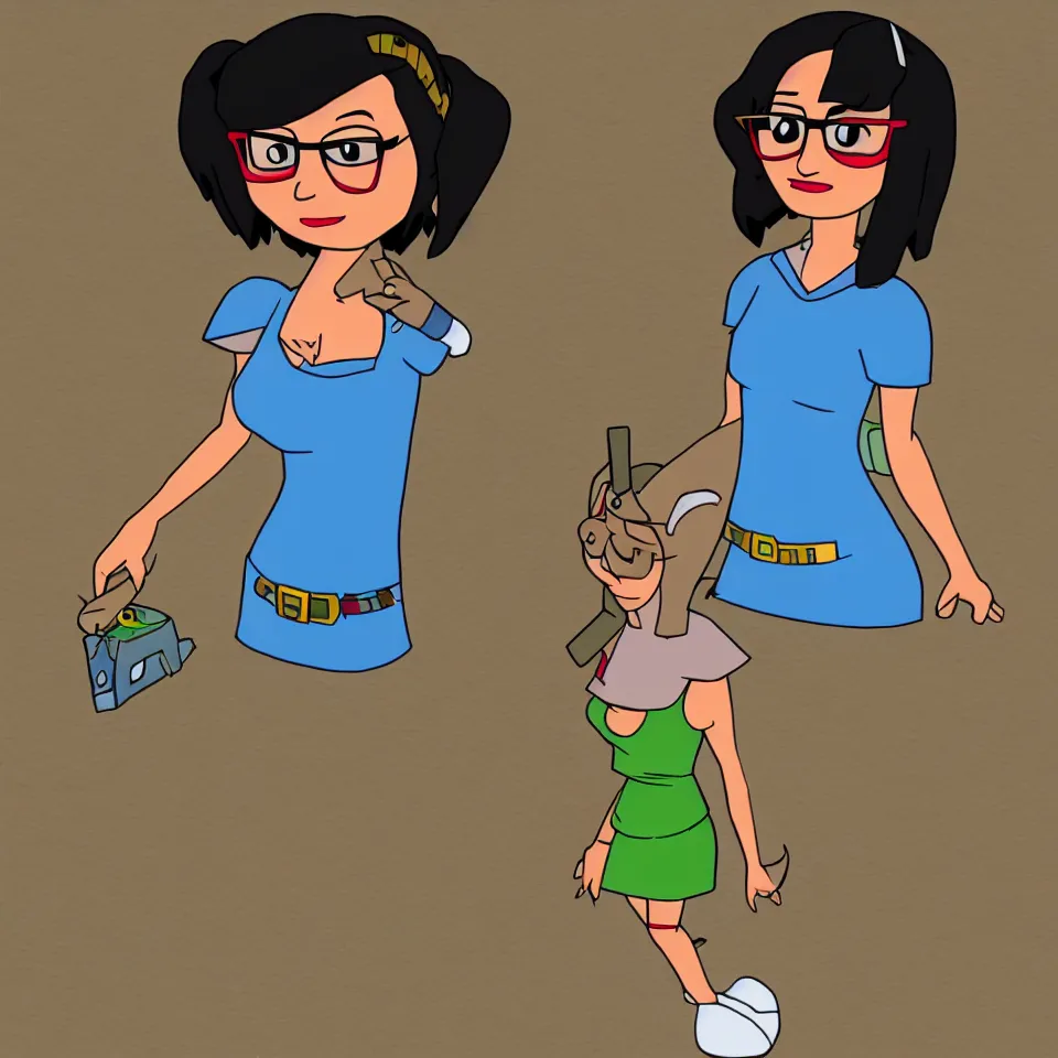 Prompt: tina from bobs burger, stylized as from the video game zelda ocarina of time, n 6 4 graphics