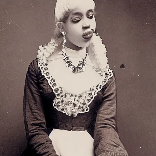 Prompt: Old Victorian photo of Cardi B