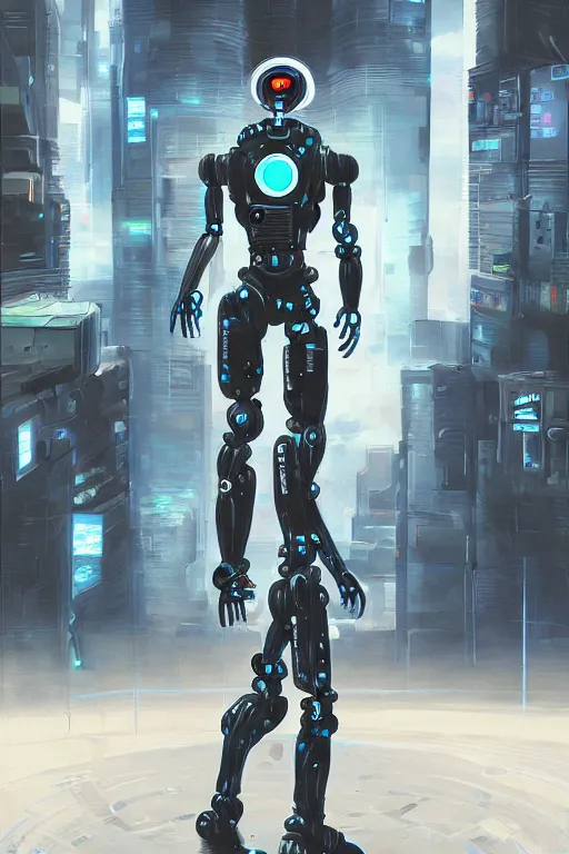 Image similar to a digital painting of a man with a robot suit on, cyberpunk art by Constant, featured on polycount, computer art, glitchy, biomorphic, greeble