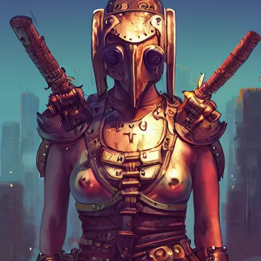 Image similar to cyberpunk viking helmet mask warrior goddess robot ninja fantasy, art gta 5 cover, official fanart behance hd artstation by jesper ejsing, by rhads, makoto shinkai and lois van baarle, ilya kuvshinov, ossdraws