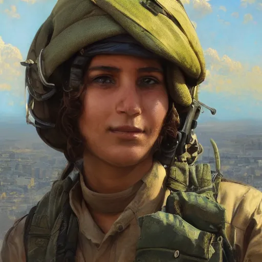 Image similar to beautiful YPJ soldier in the defense of Kobanî in the siege of Kobanî, detailed, centered, digital painting, artstation, concept art, donato giancola, Joseph Christian Leyendecker, Boris Vallejo, Breathtaking, 8k resolution, extremely detailed, beautiful, establishing shot, artistic, hyperrealistic, beautiful face, octane render