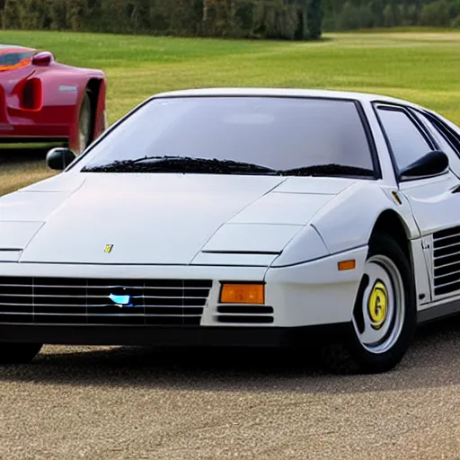 Prompt: Ferrari Testarossa limousine