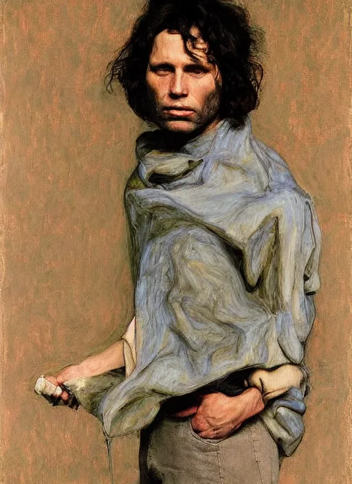 Image similar to jim morrison by jeremy lipking egon schiele gottfried helnwein