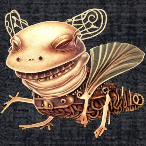 Image similar to steampunk axolotl