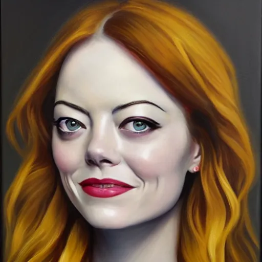 Prompt: oil painting of emma stone by james jean