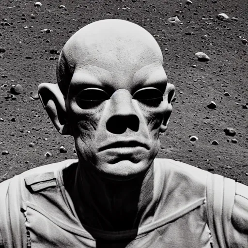 Prompt: an award winning portrait photo of an alien on mars