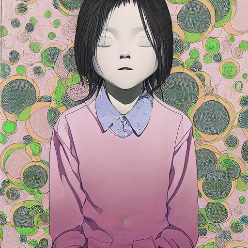 Image similar to a portrait of a girl by inio asano, beeple and james jean, chiho aoshima color scheme