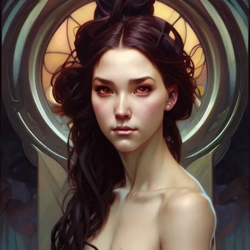 Image similar to portrait painting art by artgerm and greg rutkowski and charlie bowater and magali villeneuve and alphonse mucha