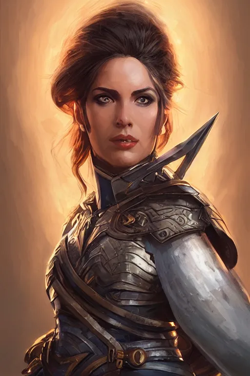 Image similar to amazon valkyrie athena, d & d, fantasy, portrait, highly detailed, headshot, digital painting, trending on artstation, concept art, sharp focus, illustration, art by artgerm and greg rutkowski and magali villeneuve