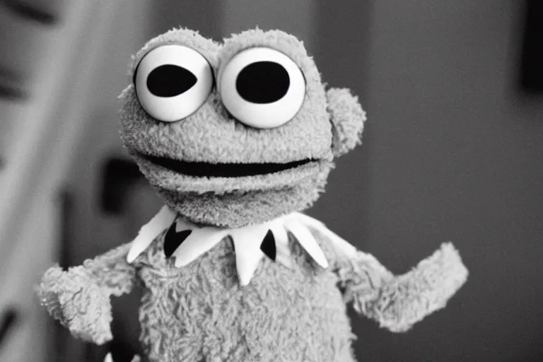 Image similar to a muppet by Stanley Kubrick