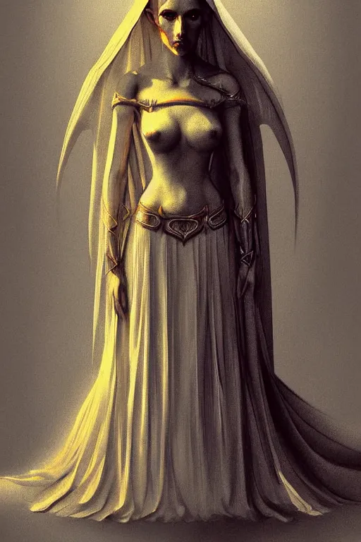 Image similar to digital art, centered full body of elven bride , by piet mondrian, ultradetailed, charachter design, concept art, trending on artstation,