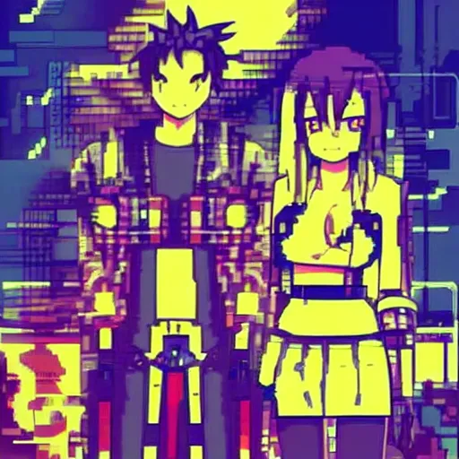 Prompt: pixelart anime cyberpunk