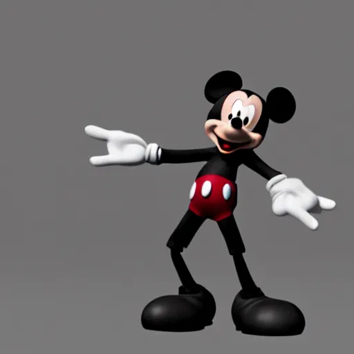 Image similar to Mickey Mouse in the style of Rick Owens, Organization XIII, unreal engine 5 render