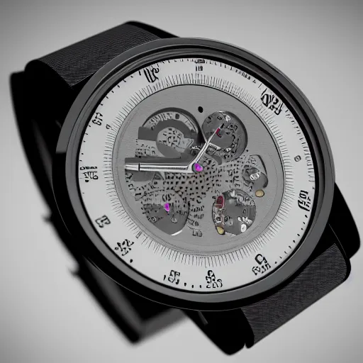 Image similar to futuristic wrist watch, 3d render, cinematic shot, hyper realistic