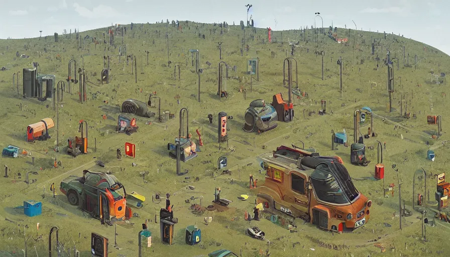 Image similar to Ben Howard by Simon Stålenhag resimlerinde