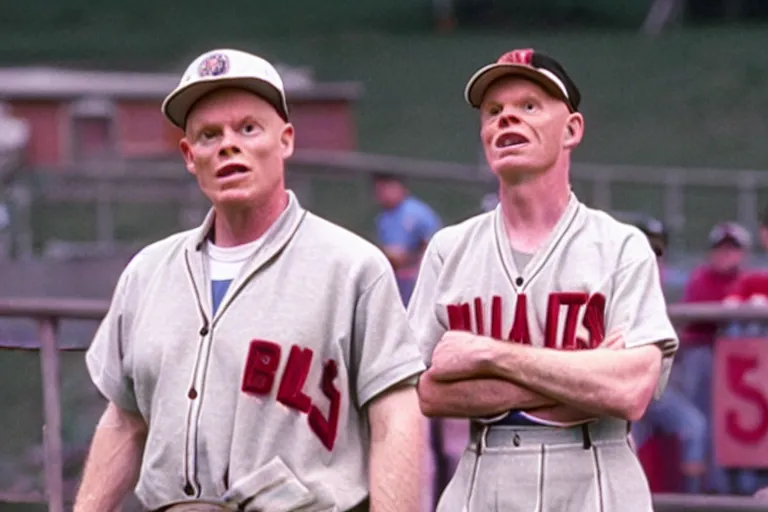 Image similar to a film still of Bill burr in a league of their own, high quality