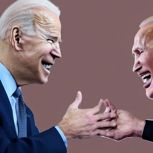 Prompt: biden and putin fighting in fortnight, close up, high quality photograph