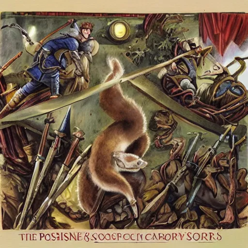 Prompt: possum kingdom, swords and sorcery art