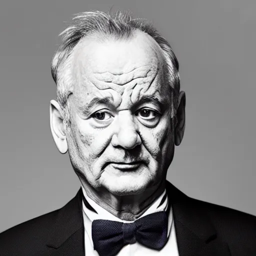 Prompt: stunning portrait photograph of Bill Murray by the genius photographer of our era, 8K HDR hyperrealism