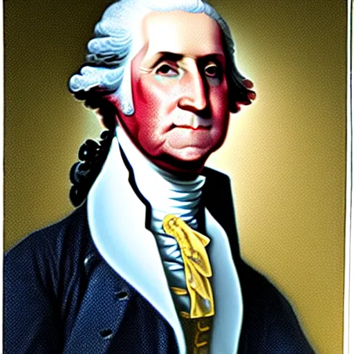 Prompt: professional color photo of george washington taking a selfie in walmart, 4 k