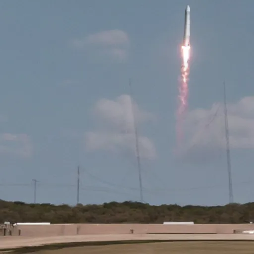 Image similar to a picture of elon musk launching like he's a rocket, full body, flames coming out of feet, dslr, launch test