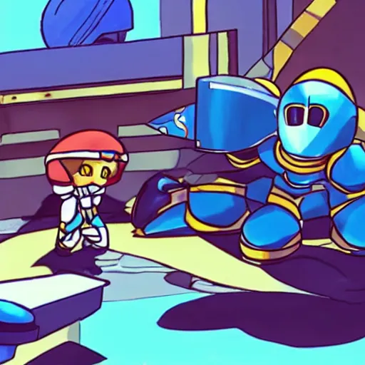 Image similar to a still of from the movie lawrence of arabia crossover with the game mega man x