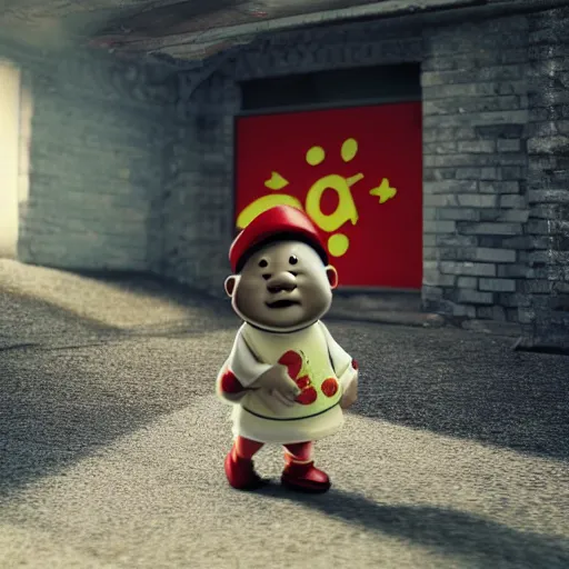 Image similar to little mr xi jinping by roger hargreaves and jim henson. rust, octane render, unreal engine