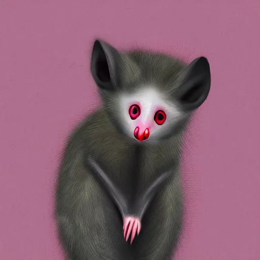 Prompt: vampire possum, digital art