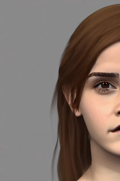 Prompt: 3 d render of emma watson