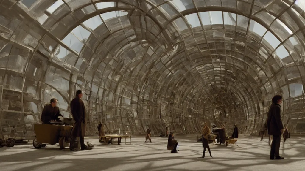 Image similar to the Corbin Project, film still from the movie directed by Denis Villeneuve with art direction by Salvador Dalí, wide lens