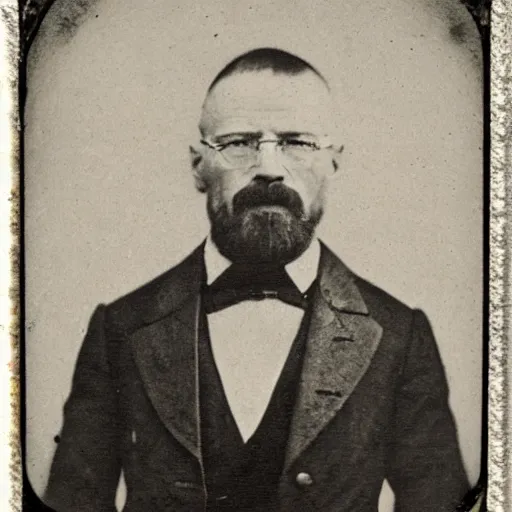 Image similar to tintype photo of walter white, 1 8 8 0 s