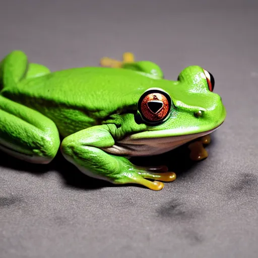 Prompt: A frog doing a bench press, studio photography