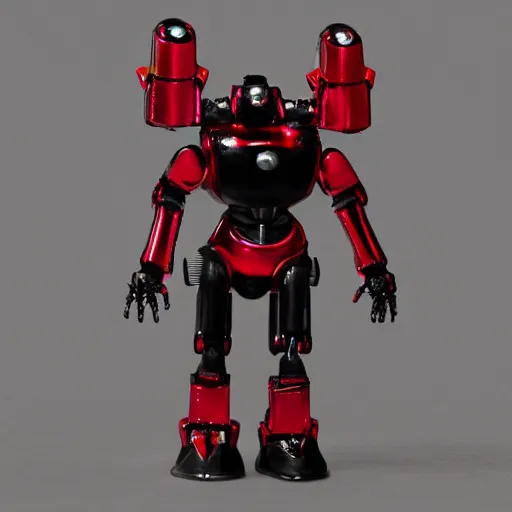 Image similar to robot tardigrade, black armor with red accents, smooth, sharp, photorealistic