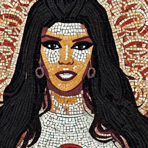 Image similar to roman mosaic of Nicki Minaj