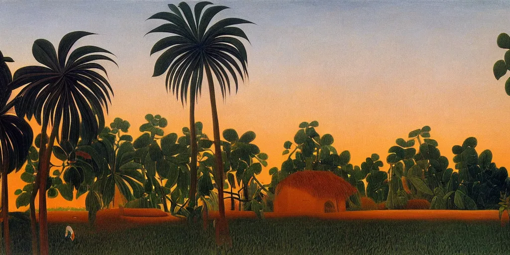 Prompt: a beautiful painting of Americana Brasil by Henri Rousseau, golden hour, 8k, 4k
