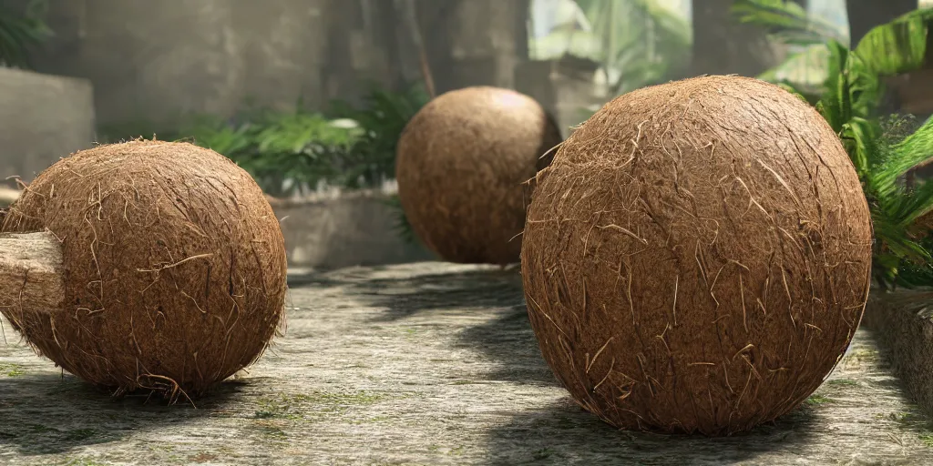 Prompt: if you save some of it, you can build a door,, silly, coconuts, ultra realistic, unreal engine 5, depth of field, bokeh, octane render, 8 k hd,
