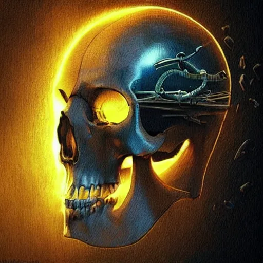 Image similar to “skull sci-fi art”