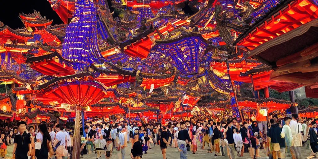 Prompt: photo of toro nagashi festival at midnight, beautiful colors and lighting, extremely intricate, hyper detailed, hd, masterpiece