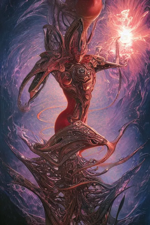 Image similar to now is the time to relaunch the dream weapon, by artgerm and yoshitaka amano and moebius and hr giger and zdislaw beksinski, hyperdetailed, surreal, dc comics, ornate, stunning, nebula, explosions in the sky, trending on artstation