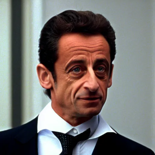 Prompt: Nicolas Sarkozy in American Psycho (1999)