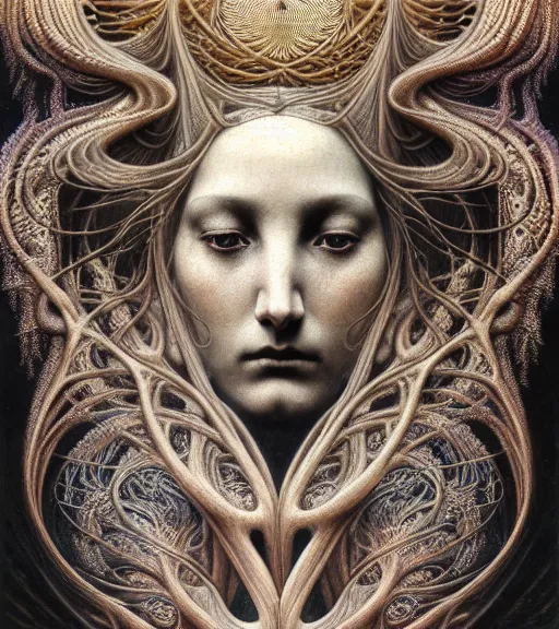 Prompt: detailed realistic beautiful smoke goddess face portrait by jean delville, gustave dore, iris van herpen and marco mazzoni, art forms of nature by ernst haeckel, art nouveau, symbolist, visionary, gothic, neo - gothic, pre - raphaelite, fractal lace, intricate alien botanicals, ai biodiversity, surreality, hyperdetailed ultrasharp octane render